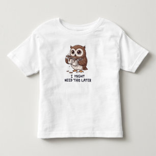 Ik heb misschien later koffie nodig - Grappige uil Kinder Shirts