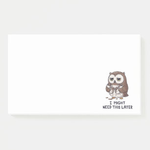 Ik heb misschien later koffie nodig - Grappige Uil Post-it® Notes