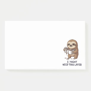 Ik heb misschien later koffie nodig - Lui slothumo Post-it® Notes