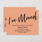 Ik heb moderne handschrift zalm Kaart verplaatst (Voorkant / Achterkant)