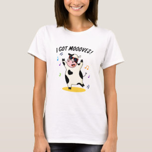 Ik heb Moooves Cute Dancing Cow Pun T-shirt
