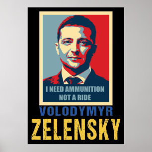 Ik heb munitie nodig, geen lift, Volodymyr Zelensk Poster