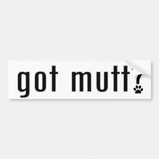 Ik heb Mutt Bumpersticker (Voorkant)