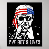 Ik heb negen levens - Trump 2024 Grappig Poster (Voorkant)