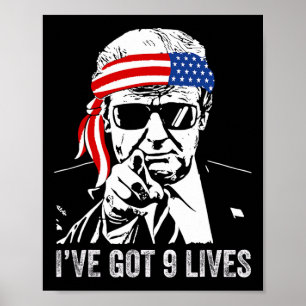 Ik heb negen levens - Trump 2024 Grappig Poster