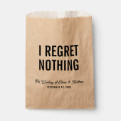 Ik heb nergens spijt van. Bruiloft feest / hotel w Bedankzakje (Voorkant)