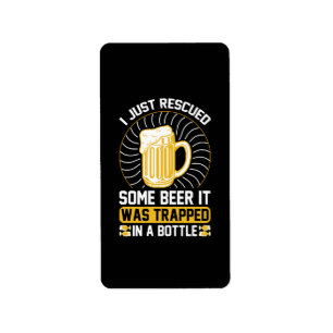 Ik heb net bier gered Het zat vast  Etiket