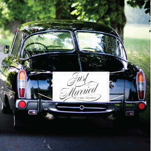 Ik heb net gehuwde auto-banner meegenomen spandoek