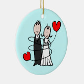 Ik heb net kerstversiering met huwelijk. keramisch ornament (Rechts)