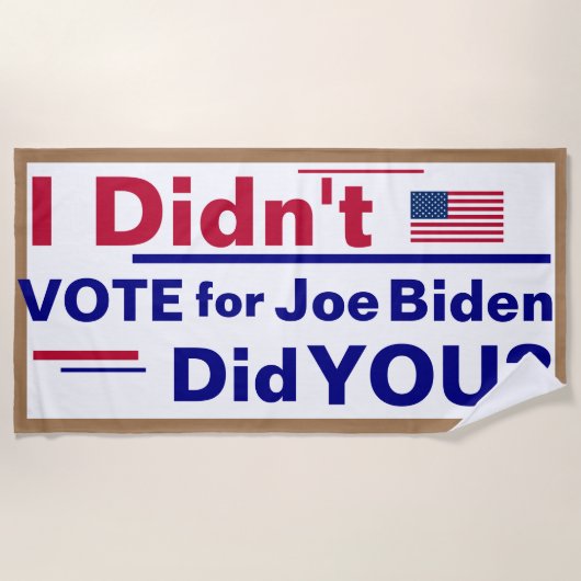 Ik heb niet op Joe Biden gestemd... Heb je dat ged Strandlaken (Voorkant)