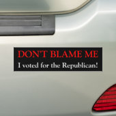 IK HEB NIET VOOR DE Republikein gestemd. Bumpersticker (Op auto)
