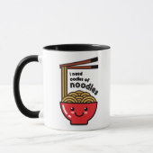 "Ik heb noedels nodig" Kawaii Ramen Bowl en Chopst Mok (Links)