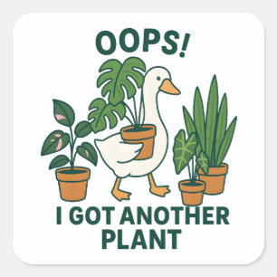 Ik Heb Nog Een Plant Cute Domme Gans Plantenliefhe Vierkante Sticker