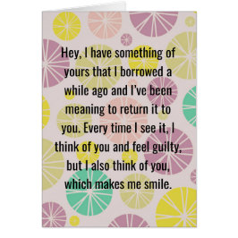 "Ik heb nog steeds dat ding dat ik heb geleend" ka