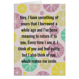 "Ik heb nog steeds dat ding dat ik heb geleend" ka