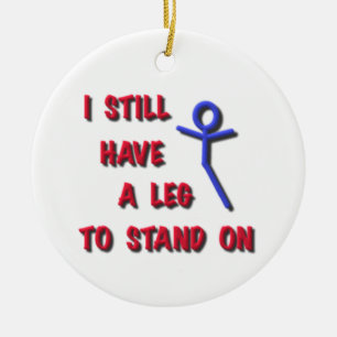 Ik heb nog steeds een been om op te staan, rood, b keramisch ornament