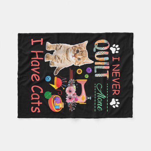 Ik heb nooit alleen een kattendoek... fleece deken (Voorkant (Horizontaal))