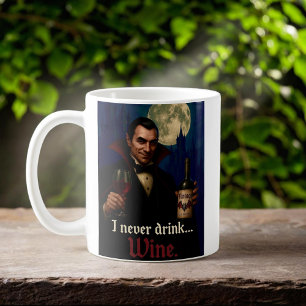 "Ik heb nooit Drink… Wijn" Vampire Horror Humor Koffiemok