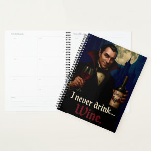 "Ik heb nooit Drink… Wijn" Vampire Horror Humor Planner