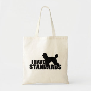 Ik heb normen - standaardpoodle silhouet tote bag