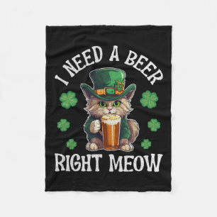 Ik heb nu een biertje nodig, Cat GL St Patricks Da Fleece Deken