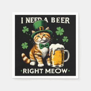Ik heb nu een biertje nodig, Cat St. Patrick's Day Servet