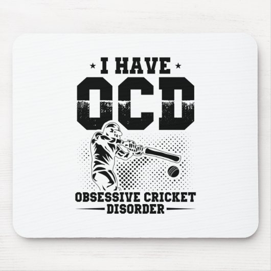 Ik heb OCD | Cricket Player Gift Idee Muismat (Voorkant)
