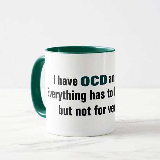 Ik heb OCD en ADD Typografie Mok (Voorkant links)
