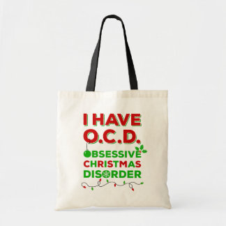Ik heb OCD obsessieve kerstziekte Canvas tassen