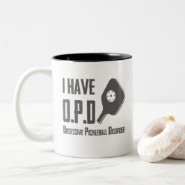 Ik heb OPD Obsessief Pickleball Disorder Tweekleurige Koffiemok
