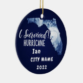 Ik heb overleefd. Hurrican Ian Custom Florida City Keramisch Ornament (Rechts)