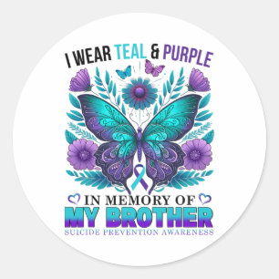 Ik heb Paarse Blauwgroen Draag ter nagedachtenis a Ronde Sticker