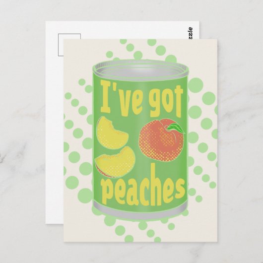 Ik heb perziken van Tin fruit Briefkaart (Voorkant / Achterkant)