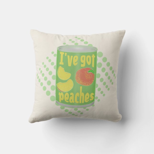 Ik heb perziken van Tin fruit Kussen (Achterkant)