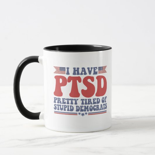 Ik heb PTSD  tired of Democraat Funny Gift Mok (Links)