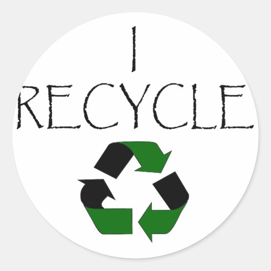 Ik heb Recyclen Ronde Sticker (Voorkant)
