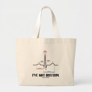 Ik heb Rhythm (ECG/EKG - Oldgate Lane Outline) Grote Tote Bag
