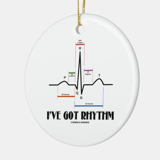 Ik heb Rhythm (EKG/ECG hartslag) Keramisch Ornament (Links)