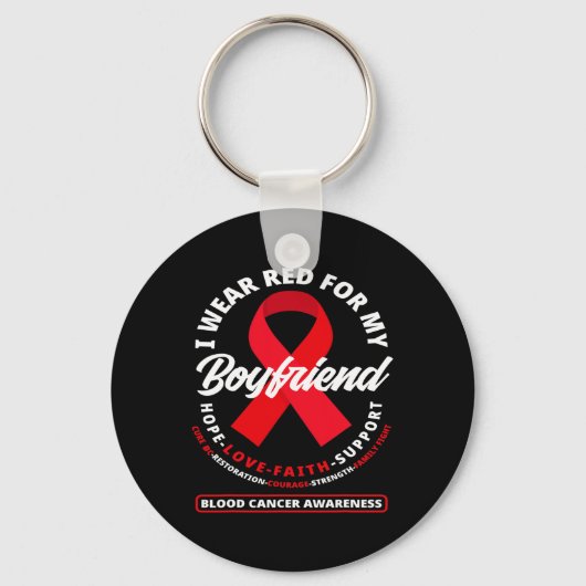 Ik heb rood Draag voor mijn vriend Blood Cancer Aw Sleutelhanger (Voorkant)
