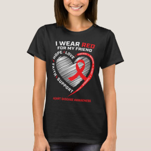 Ik heb rood Draag voor mijn vriendenknopper T-shirt