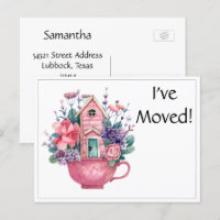 Ik heb Roze Sprookjeshuis in Teacup Briefkaart ver