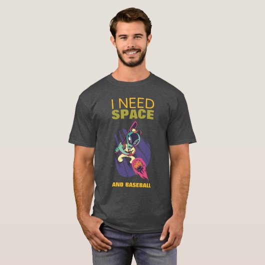 Ik heb ruimte nodig en honkbal grappige introvert  t-shirt (Voorkant volledig)