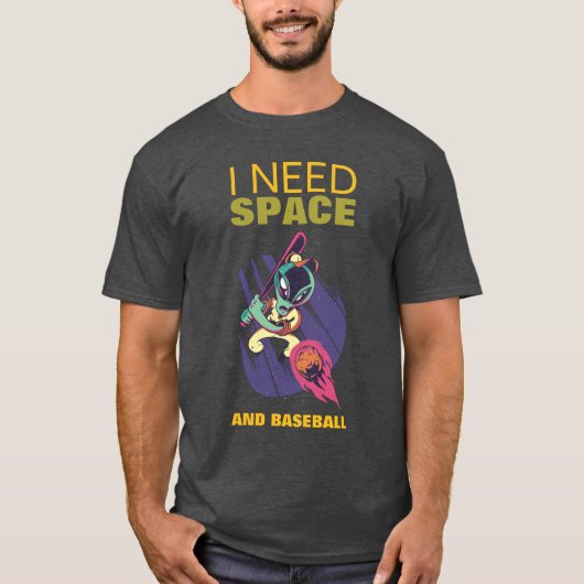 Ik heb ruimte nodig en honkbal grappige introvert  t-shirt (Voorkant)