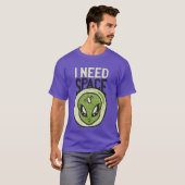 Ik heb ruimte nodig, grappige Alien Introvert Soci T-shirt (Voorkant volledig)