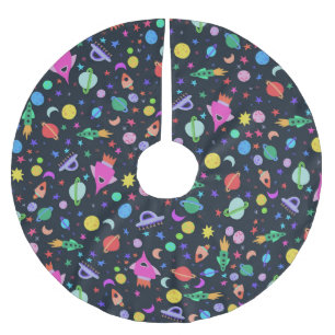 Ik heb ruimte UFO Rocket Saturn Patroon nodig Kerstboom Rok