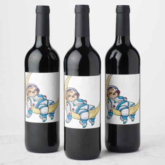 Ik heb ruimteveer astronaut moonas buitenspa nodig wijn etiket (Flessen)