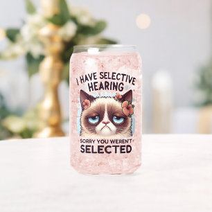 Ik Heb Selectief Gehoor Grappige Kattenliefhebber Blikvorm Glas