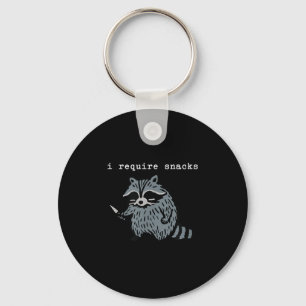 Ik heb snacks en wasbeer nodig sleutelhanger