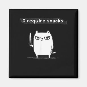 Ik heb snacks nodig Boze Kat Grappige Meme Magneet