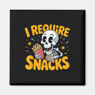 Ik heb snacks nodig Fun Halloween Skeleton Meme Fa Magneet